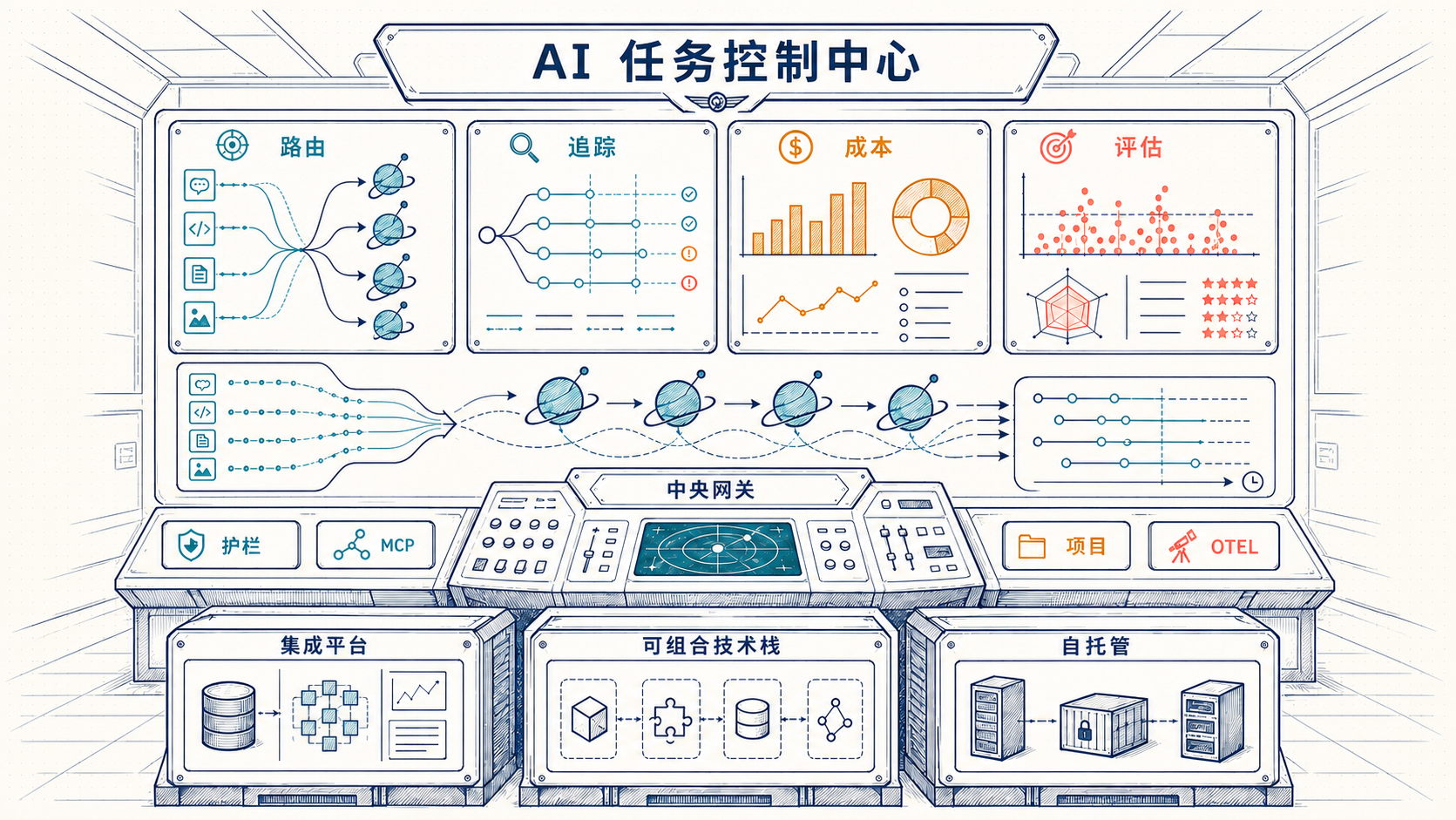 LangDB 替代方案:一体化控制还是可组合架构 编辑示意图
