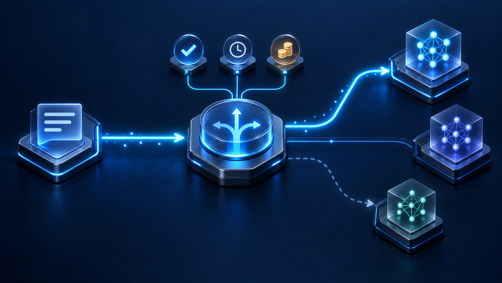 LLM request routing with quality, latency, cost and fallback policies