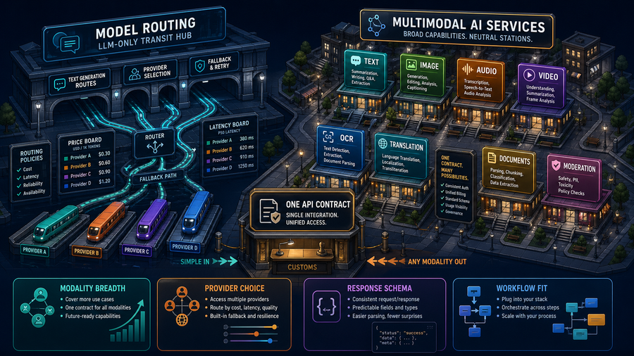 OpenRouter 与 Eden AI：LLM 路由，还是多模态服务？