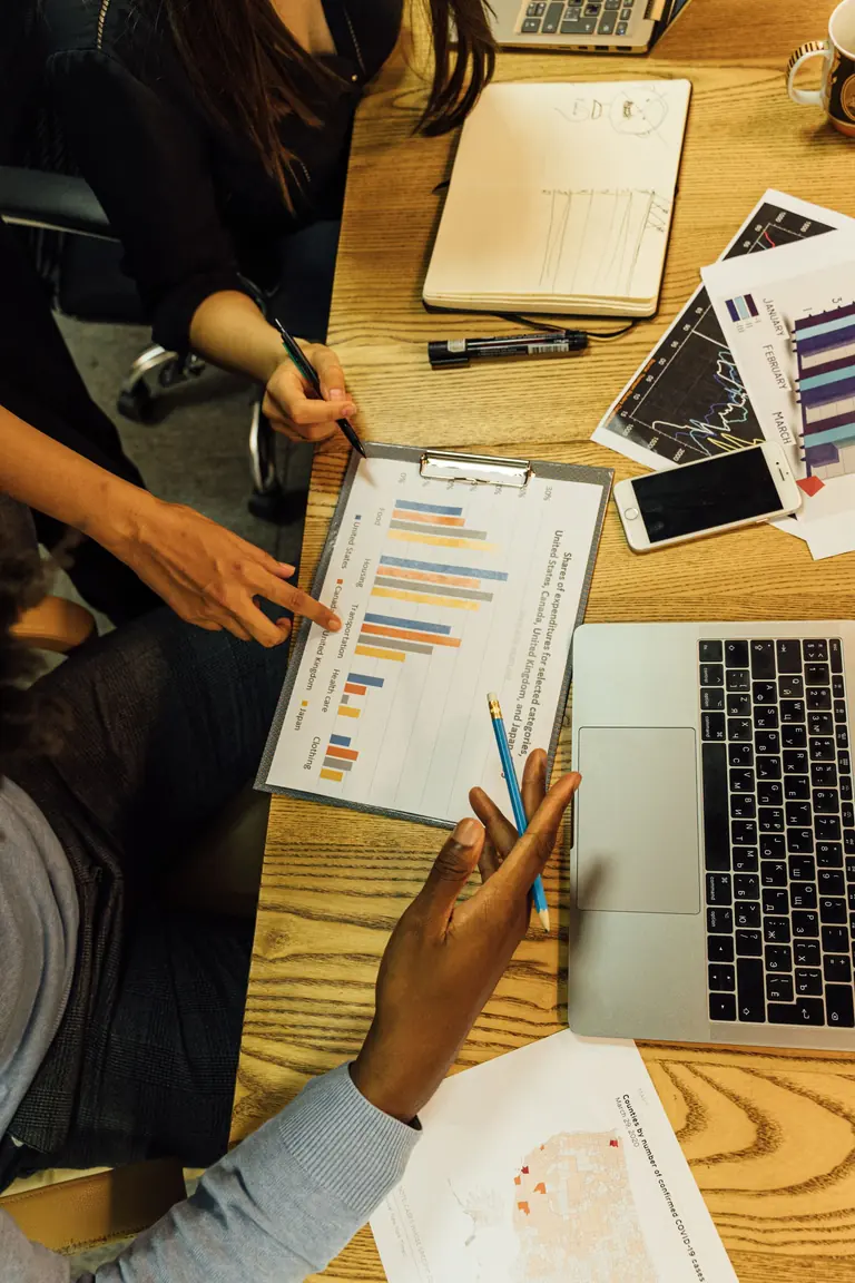 Financial research workflow with market data, charts or financial reports