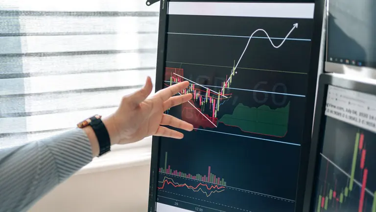 Financial research workflow with market data, charts or financial reports
