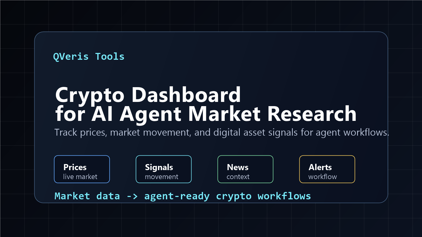 Crypto dashboard for AI agent market research visual