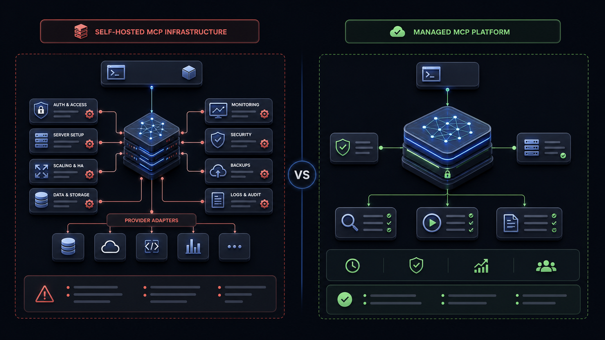 Self-hosted versus managed MCP server infrastructure comparison