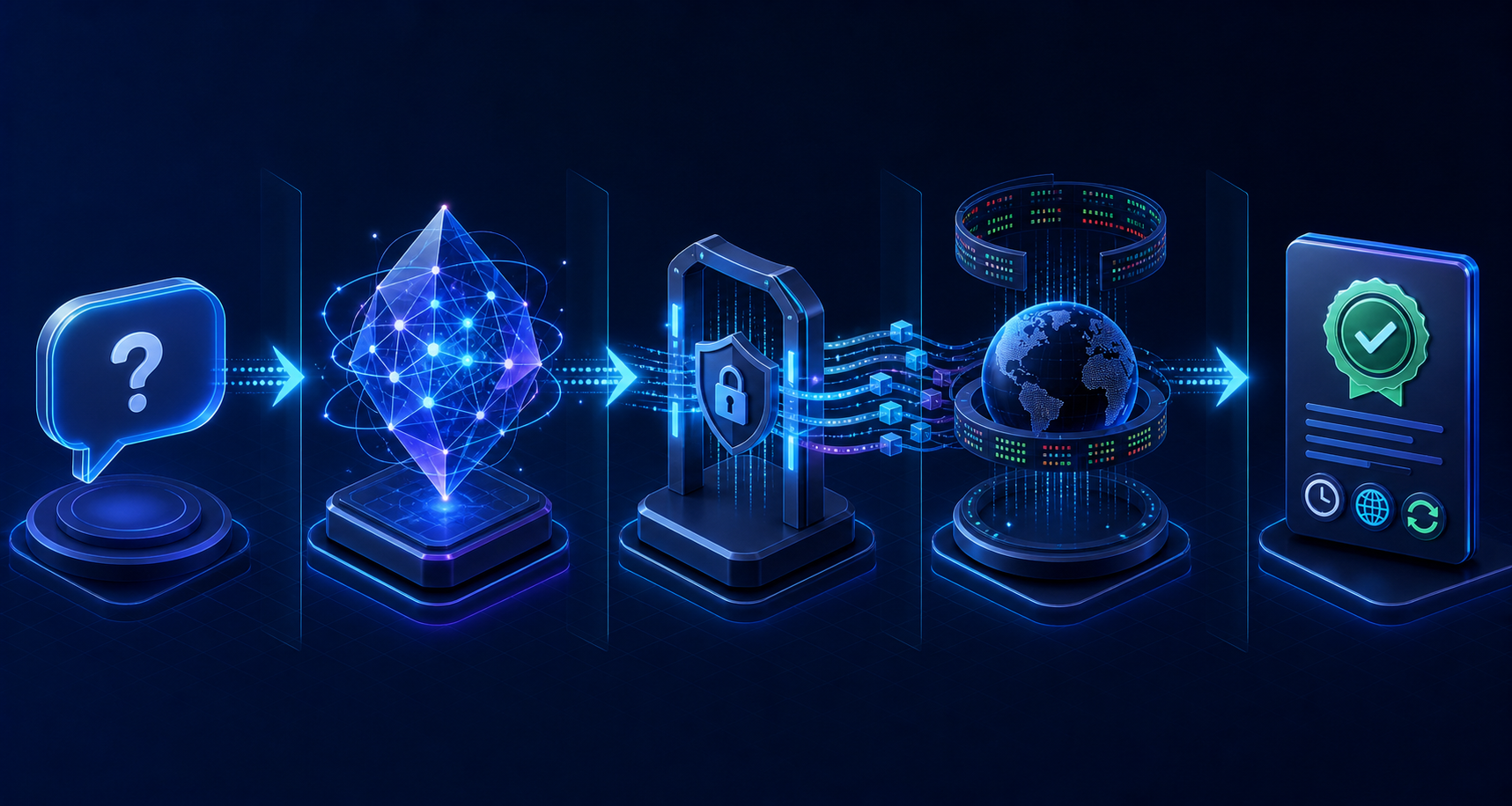 DeepSeek request routed through a secure tool gateway to external market data and returned as a verified answer